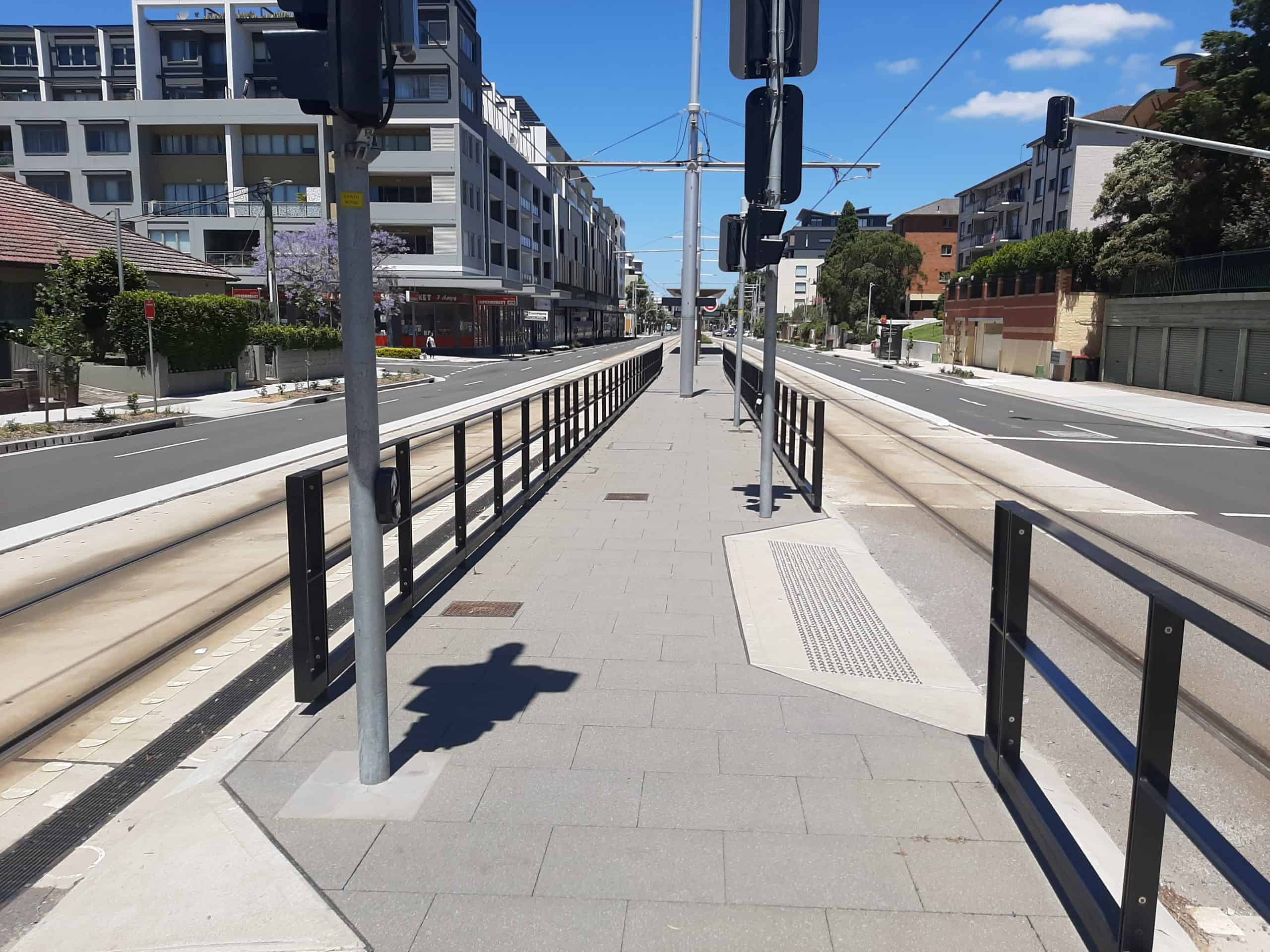 keenworx balustrade for public transport station sydney light rail