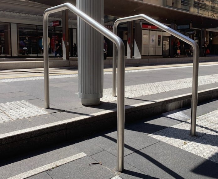 keenworx townhall train station nsw metal handrail on steps custom metalworks